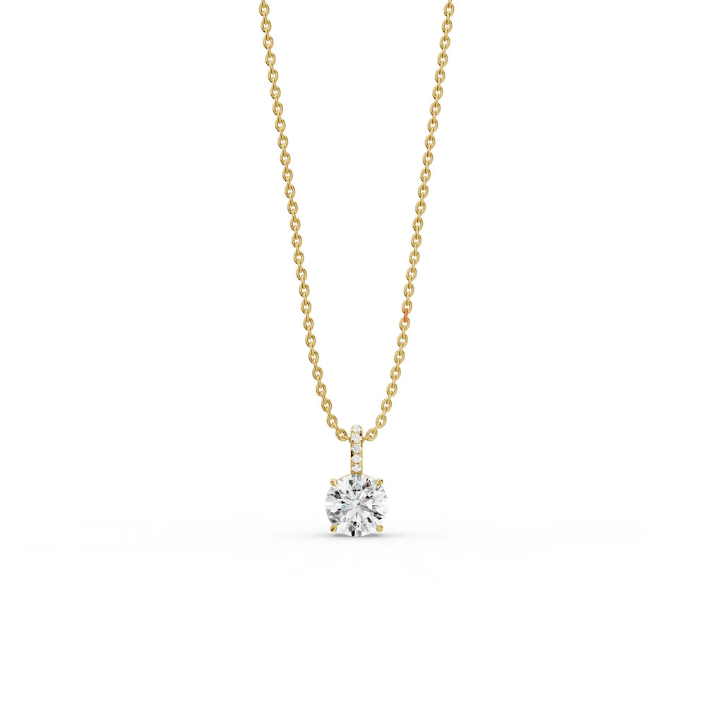 Classic Round Pendant with Pave Bail