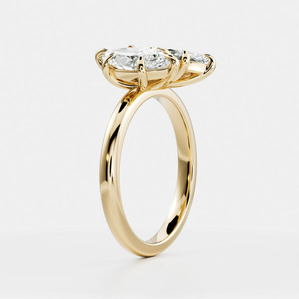 Toi Et Moi-Marquise & Marquise Lab Grown Diamond Engagement Ring - Solitaire-Oval Lab Grown Diamond Engagement Ring