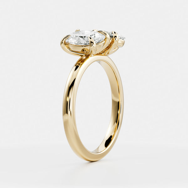 Toi Et Moi-Oval & Oval Lab Grown Diamond Engagement Ring - Solitaire-Oval Lab Grown Diamond Engagement Ring