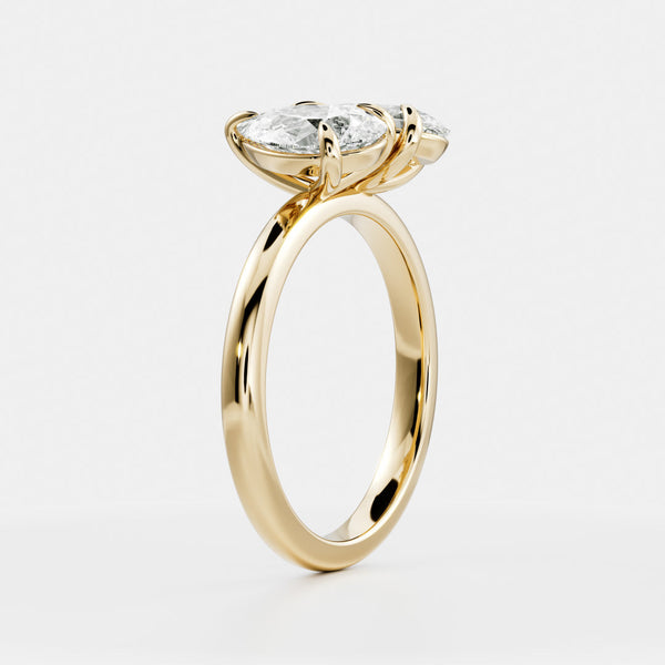 Toi Et Moi-Pear & Pear Lab Grown Diamond Engagement Ring - Solitaire-Oval Lab Grown Diamond Engagement Ring