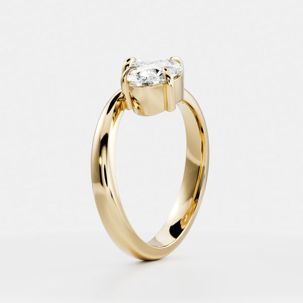 East West Toi Et Moi-Pear & Pear Lab Grown Diamond Engagement Ring - Solitaire-Oval Lab Grown Diamond Engagement Ring