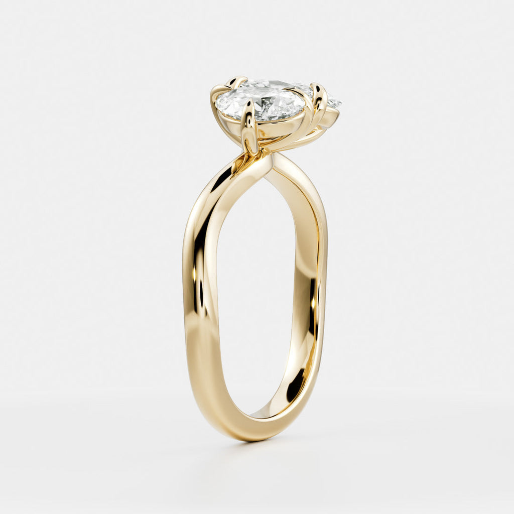 Solitaire- 1.0 CT Oval Moissanite Engagement Ring