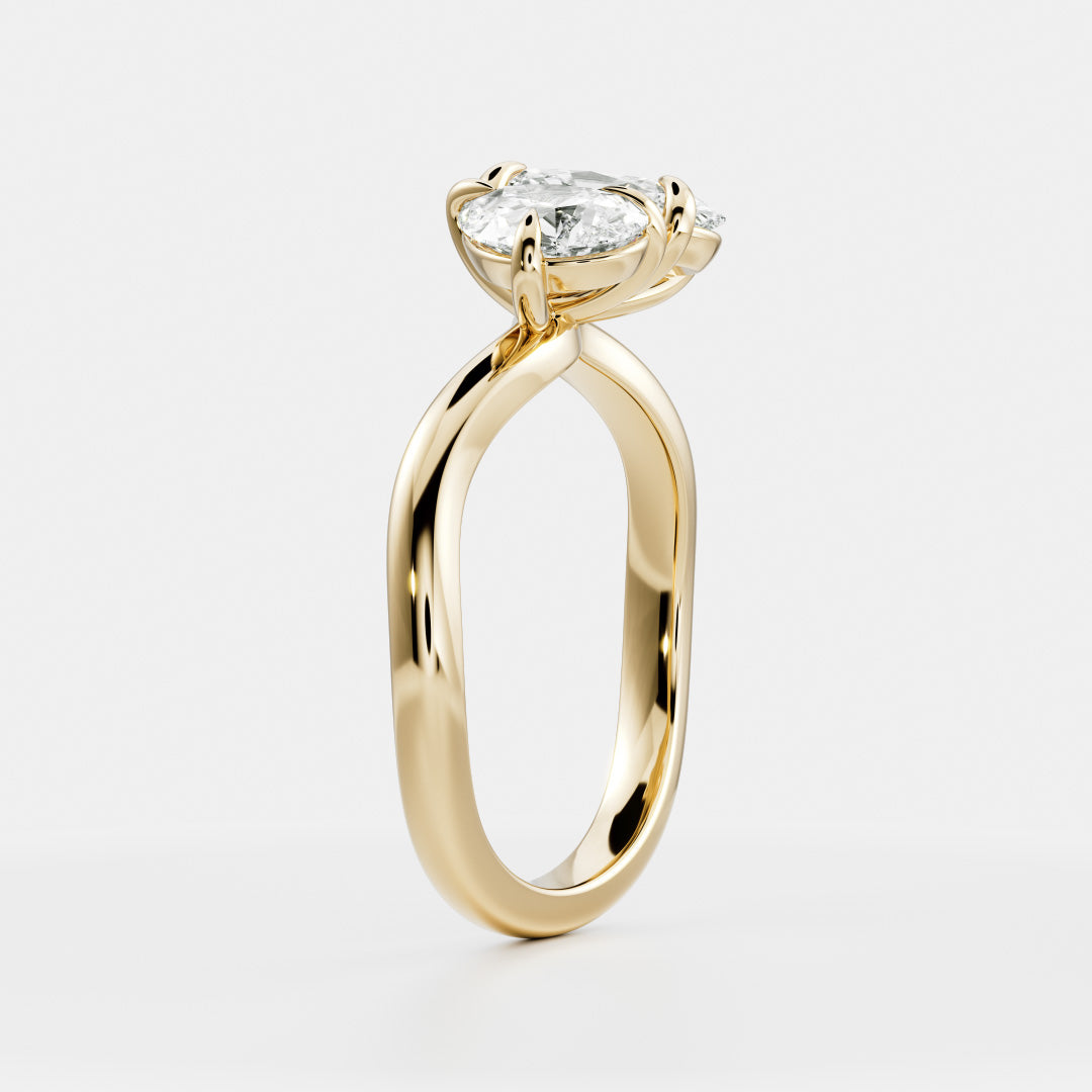 Solitaire- 1.0 CT Oval Moissanite Engagement Ring