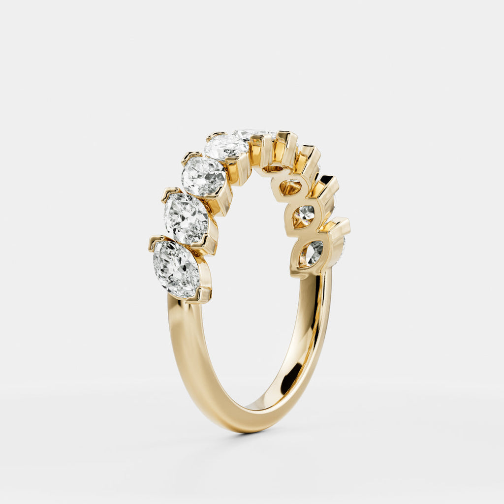 Half Eternity- 1.20 CT Marquise Moissanite Wedding Band