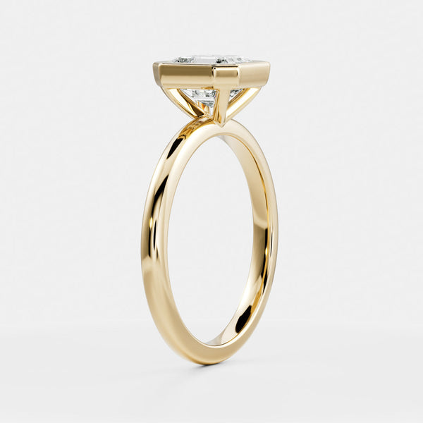 Solitaire Bezel- 1.3 CT Asscher Moissanite Engagement Ring - Solitaire- 1.0 CT Oval Moissanite Engagement Ring