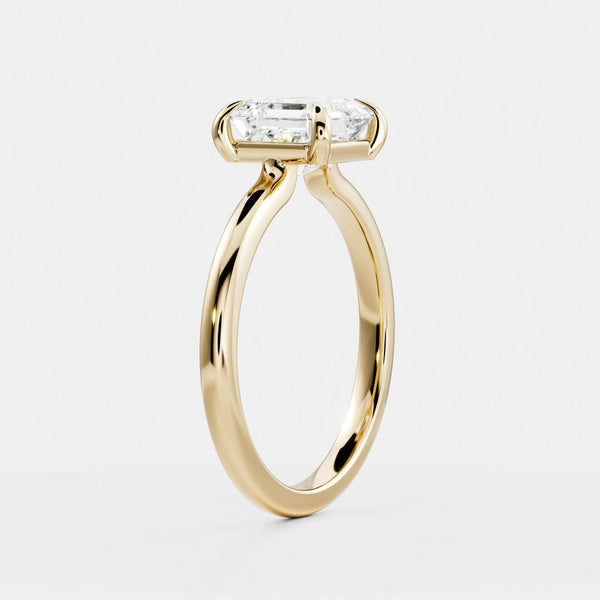 Solitaire Low Profile-Asscher Lab Grown Diamond Engagement Ring - Solitaire-Oval Lab Grown Diamond Engagement Ring