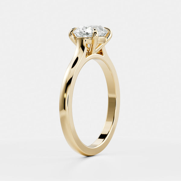 East West Solitaire Cathedral-Oval Lab Grown Diamond Engagement Ring - Solitaire-Oval Lab Grown Diamond Engagement Ring