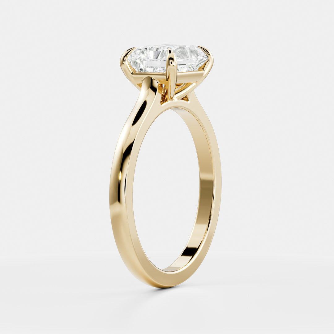 Solitaire- 1.0 CT Oval Moissanite Engagement Ring