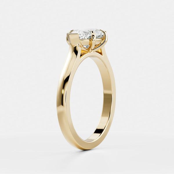 East West Solitaire Cathedral-Marquise Lab Grown Diamond Engagement Ring - Solitaire-Oval Lab Grown Diamond Engagement Ring