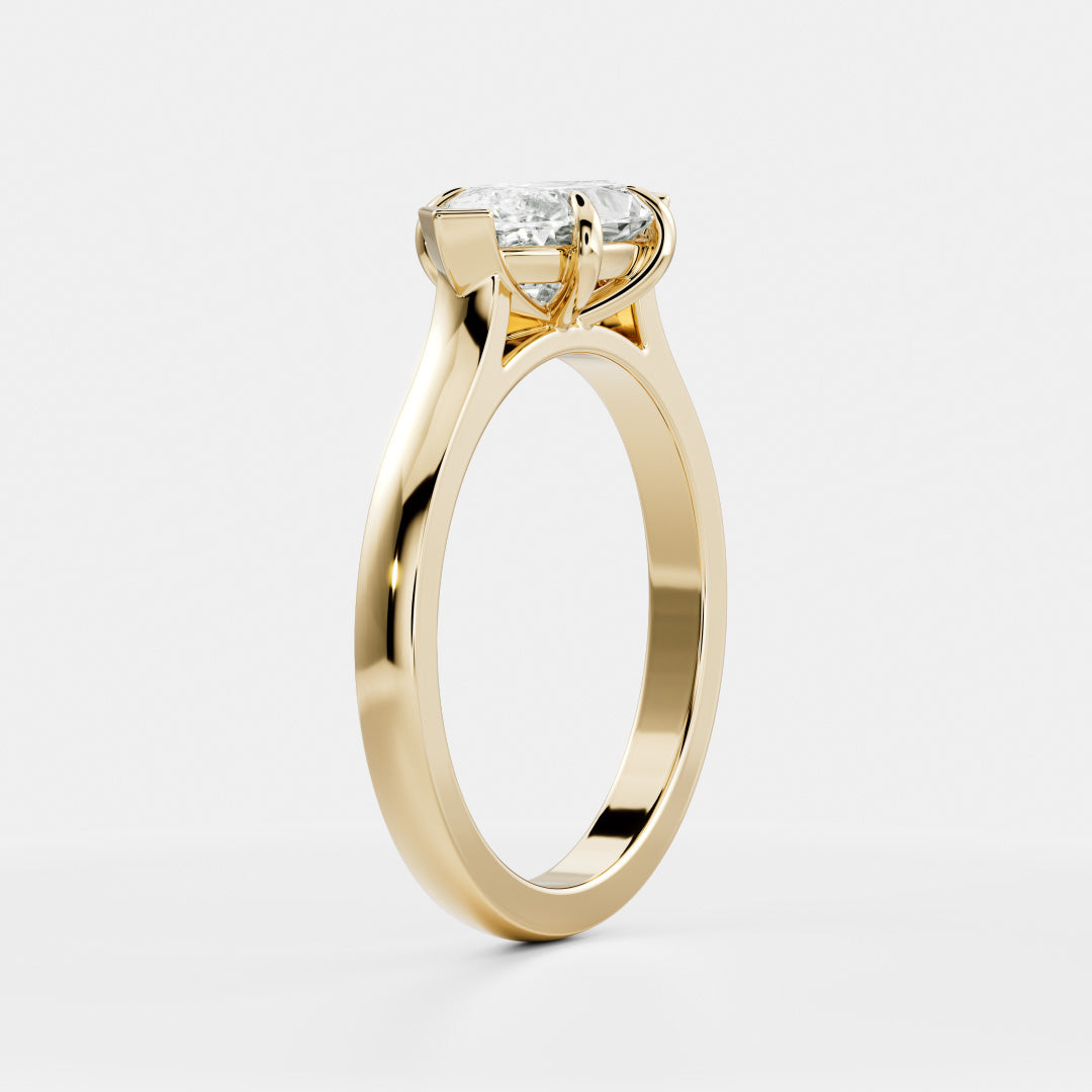 Solitaire- 1.0 CT Oval Moissanite Engagement Ring