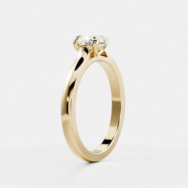 East West Solitaire Cathedral-Pear Lab Grown Diamond Engagement Ring - Solitaire-Oval Lab Grown Diamond Engagement Ring