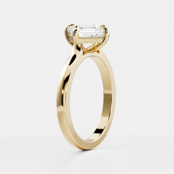 East West Solitaire Cathedral-Asscher Lab Grown Diamond Engagement Ring - Solitaire-Oval Lab Grown Diamond Engagement Ring