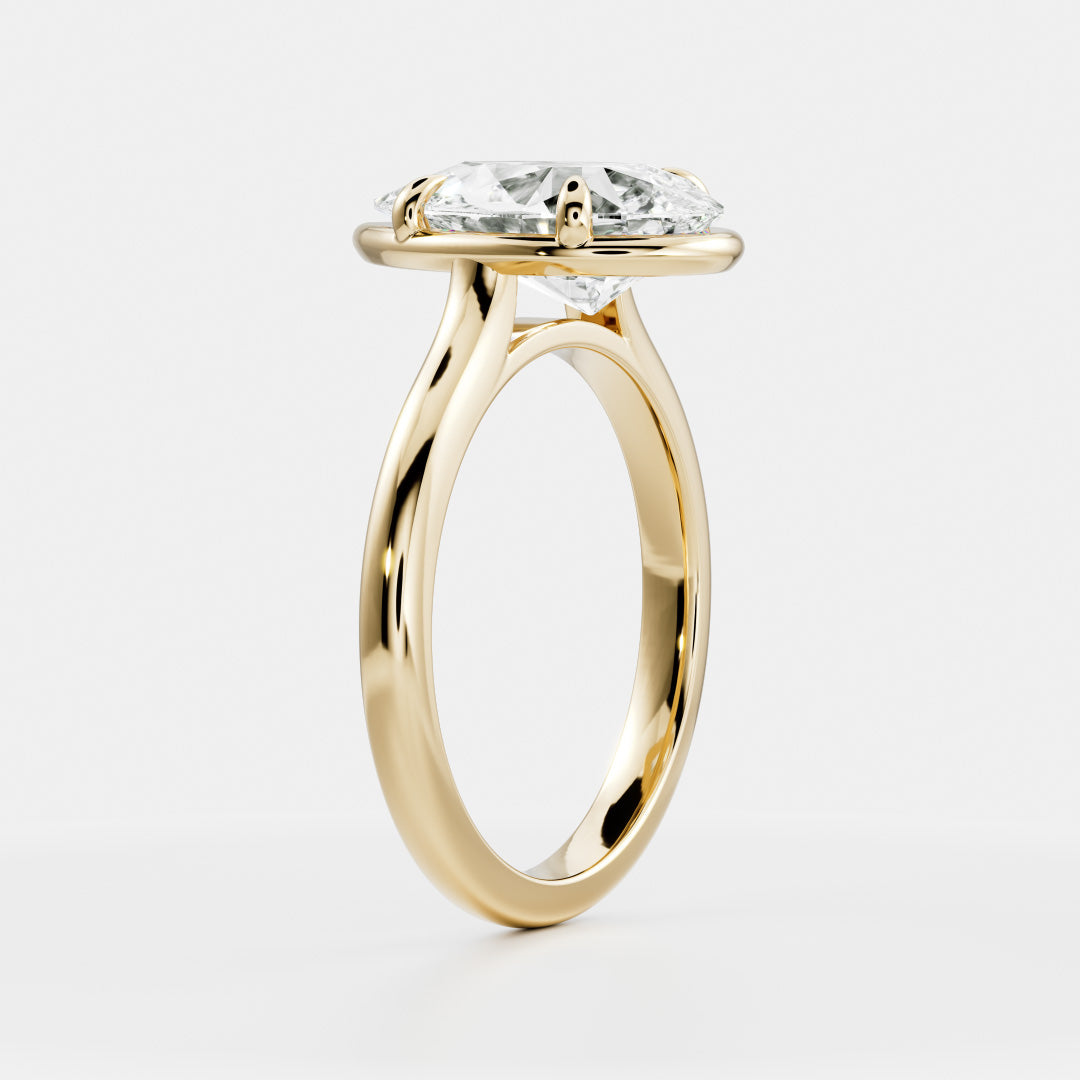 Solitaire- 1.0 CT Oval Moissanite Engagement Ring
