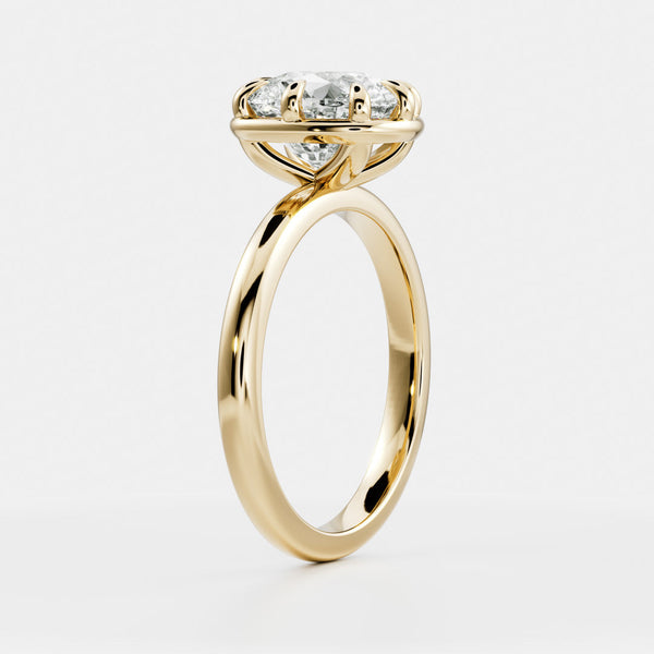 Solitaire Unique Bezel- 2.0 CT Elongated Cushion Moissanite Engagement Ring - Solitaire- 1.0 CT Oval Moissanite Engagement Ring