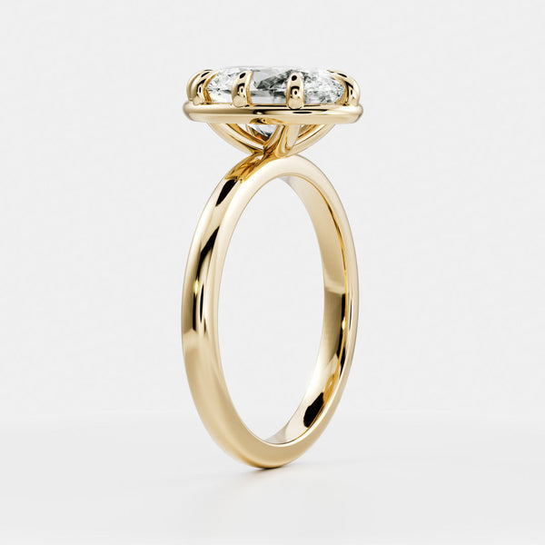 Solitaire Unique Bezel- 3.3 CT Oval Moissanite Engagement Ring - Solitaire- 1.0 CT Oval Moissanite Engagement Ring