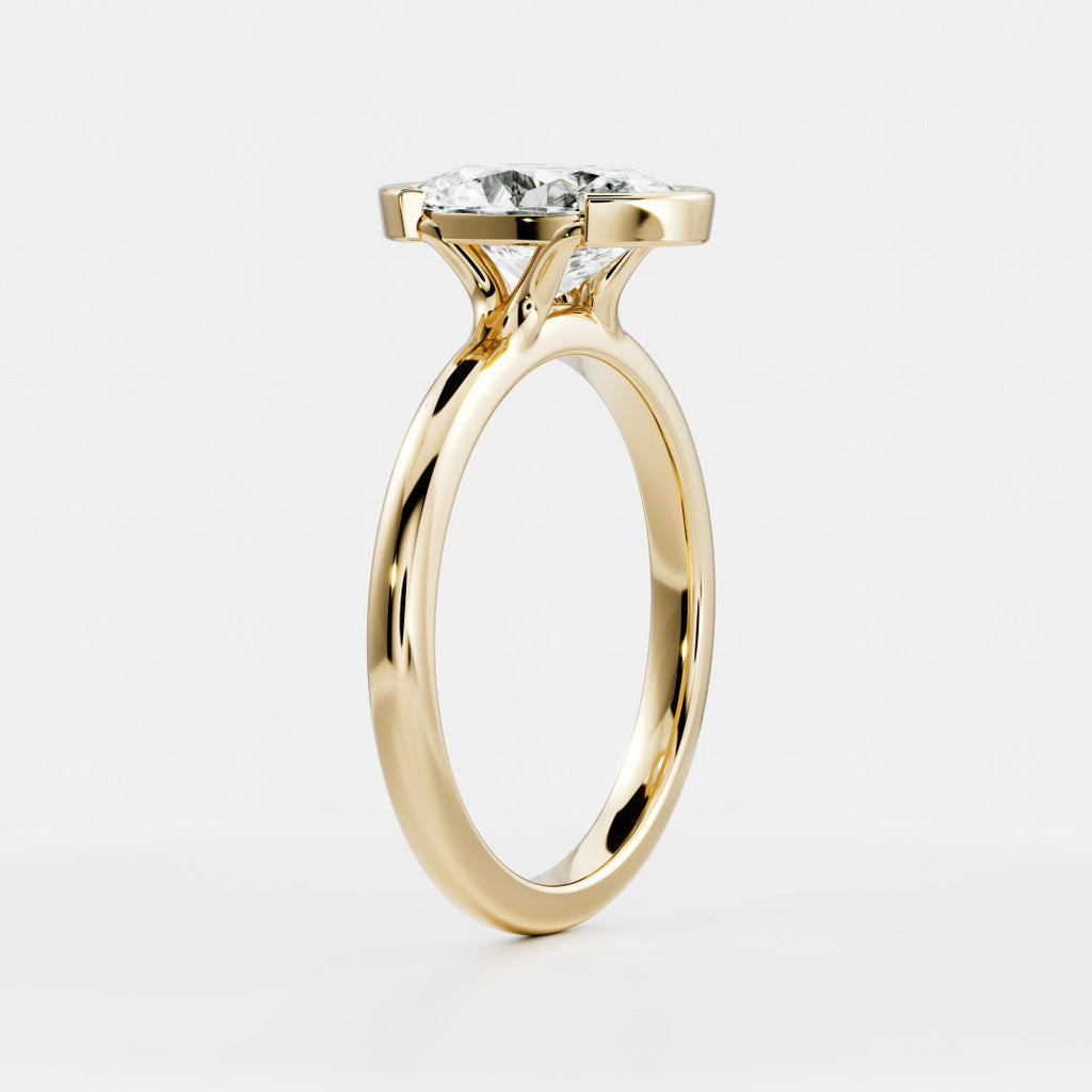 Solitaire- 1.0 CT Oval Moissanite Engagement Ring