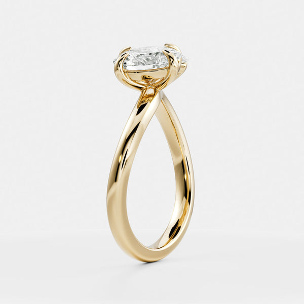 Toi Et Moi-Oval & Marquise Lab Grown Diamond Engagement Ring - Solitaire-Oval Lab Grown Diamond Engagement Ring