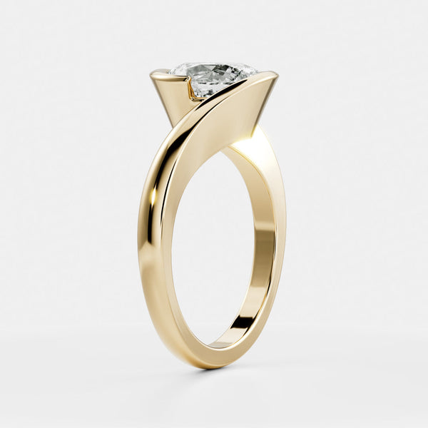 Solitaire Bypass- 1.7 CT Oval Moissanite Engagement Ring - Solitaire- 1.0 CT Oval Moissanite Engagement Ring