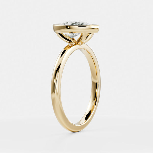 Solitaire Bezel- 1.33 CT Pear Moissanite Engagement Ring - Solitaire- 1.0 CT Oval Moissanite Engagement Ring