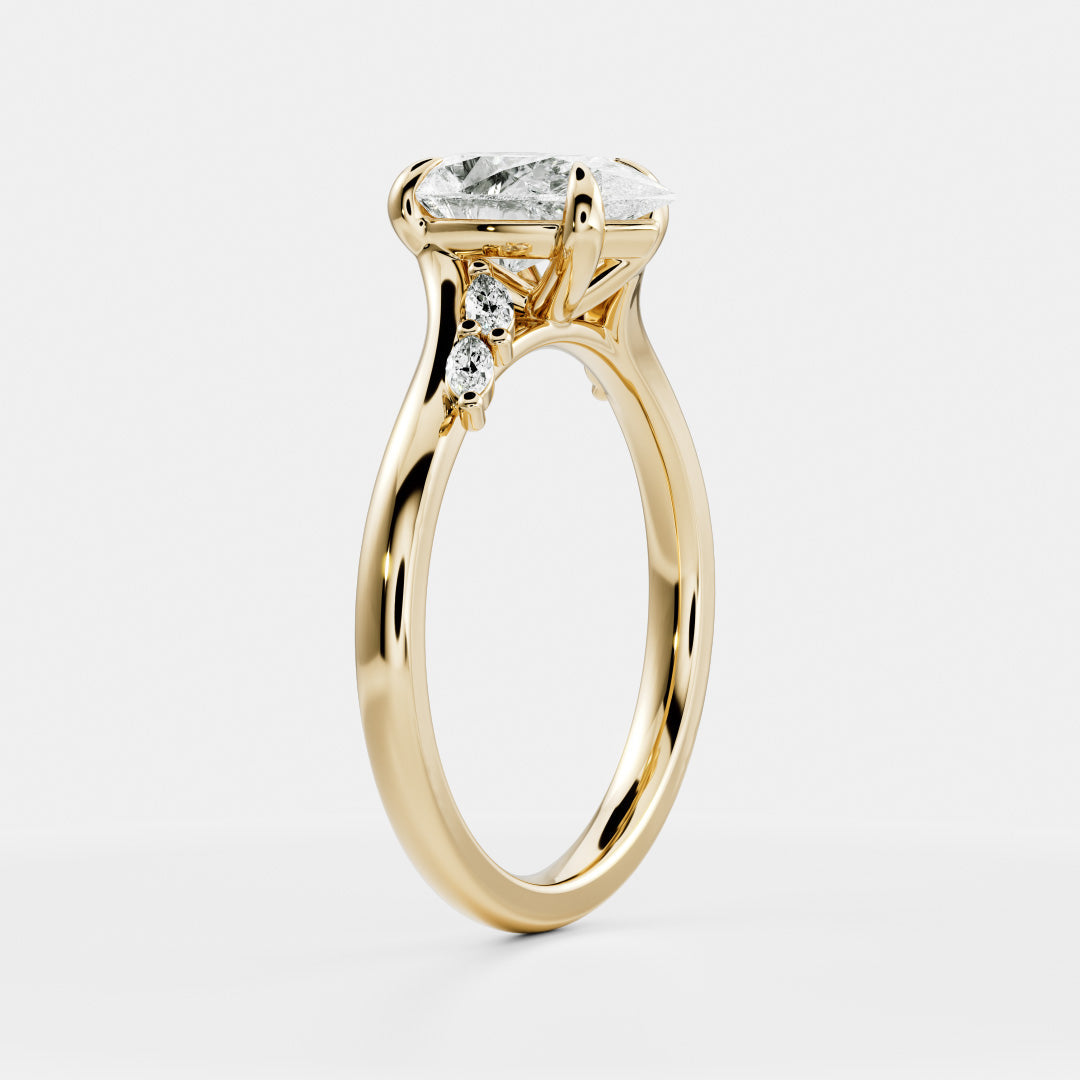 Solitaire- 1.0 CT Oval Moissanite Engagement Ring