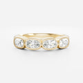 Half Eternity- 0.20 CT Oval Moissanite Wedding Band