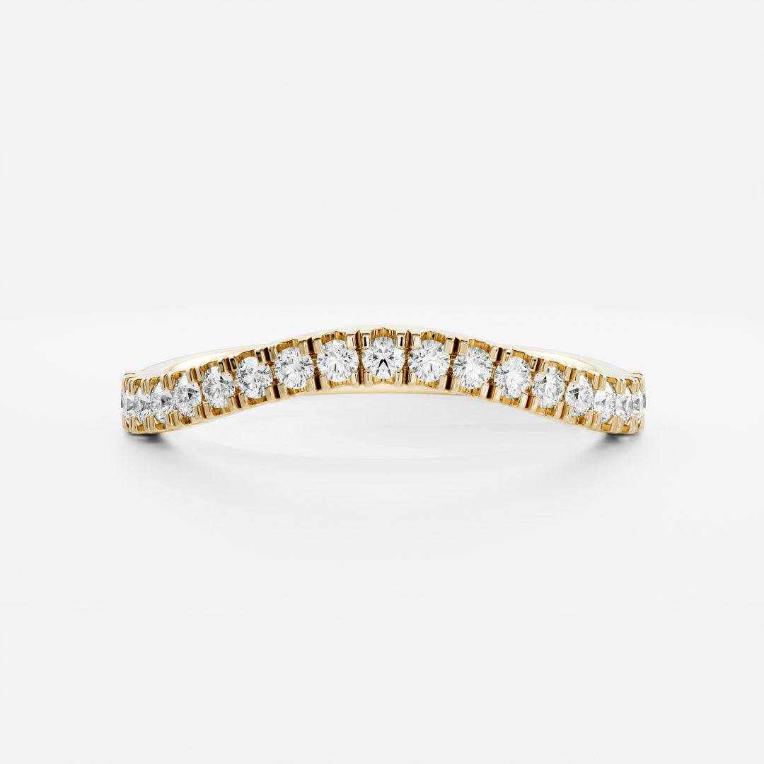 Half Eternity- 0.20 CT Oval Moissanite Wedding Band