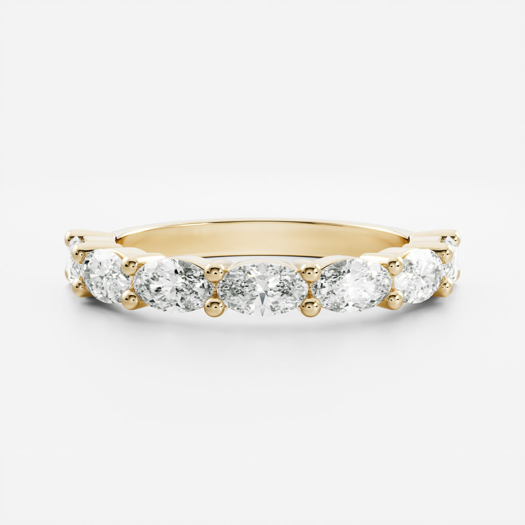 Half Eternity- 0.20 CT Oval Moissanite Wedding Band