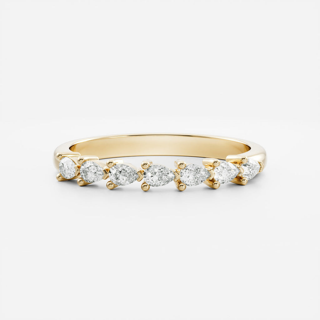 Half Eternity- 1.05 CT Pear Moissanite Wedding Band