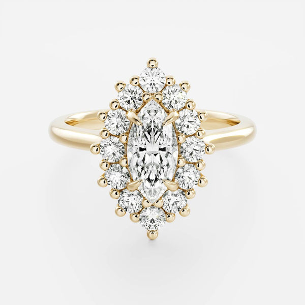Halo & Cathedral-Marquise Lab Grown Diamond Engagement Ring - Solitaire-Oval Lab Grown Diamond Engagement Ring