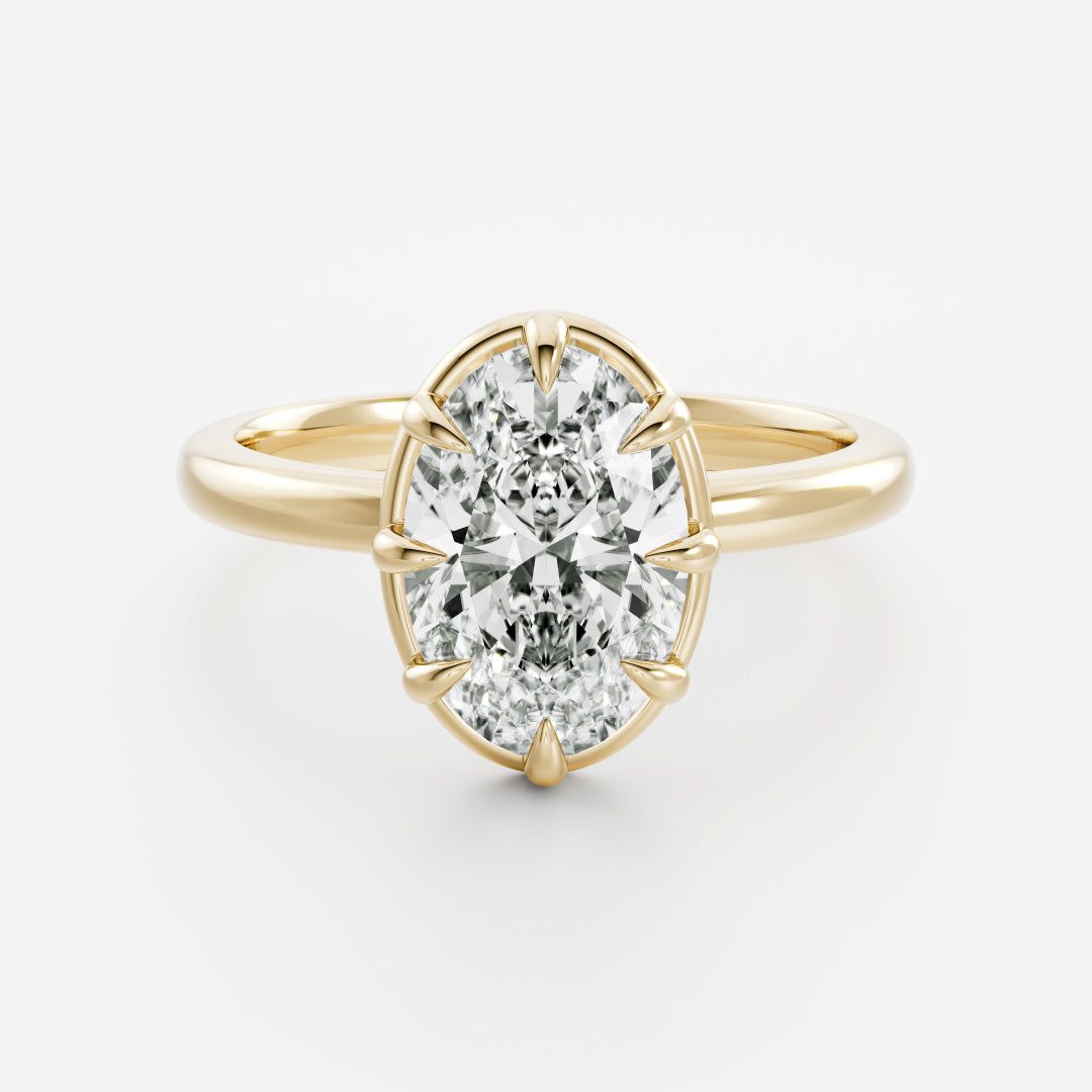 Solitaire- 1.0 CT Oval Moissanite Engagement Ring