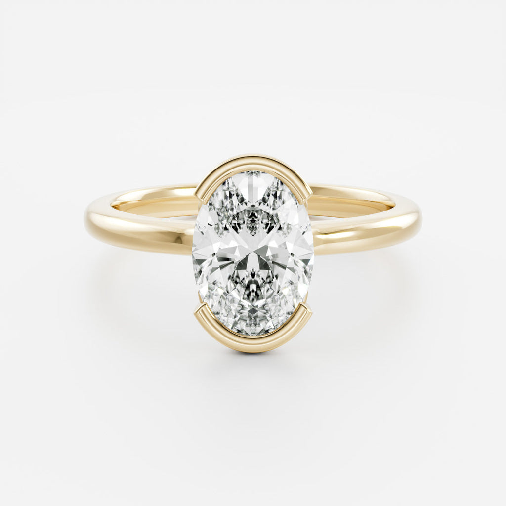 Solitaire- 1.0 CT Oval Moissanite Engagement Ring