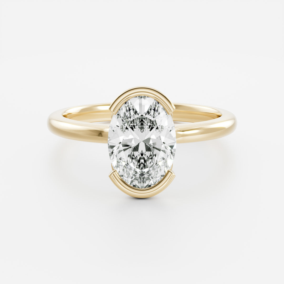 Solitaire-Oval Lab Grown Diamond Engagement Ring