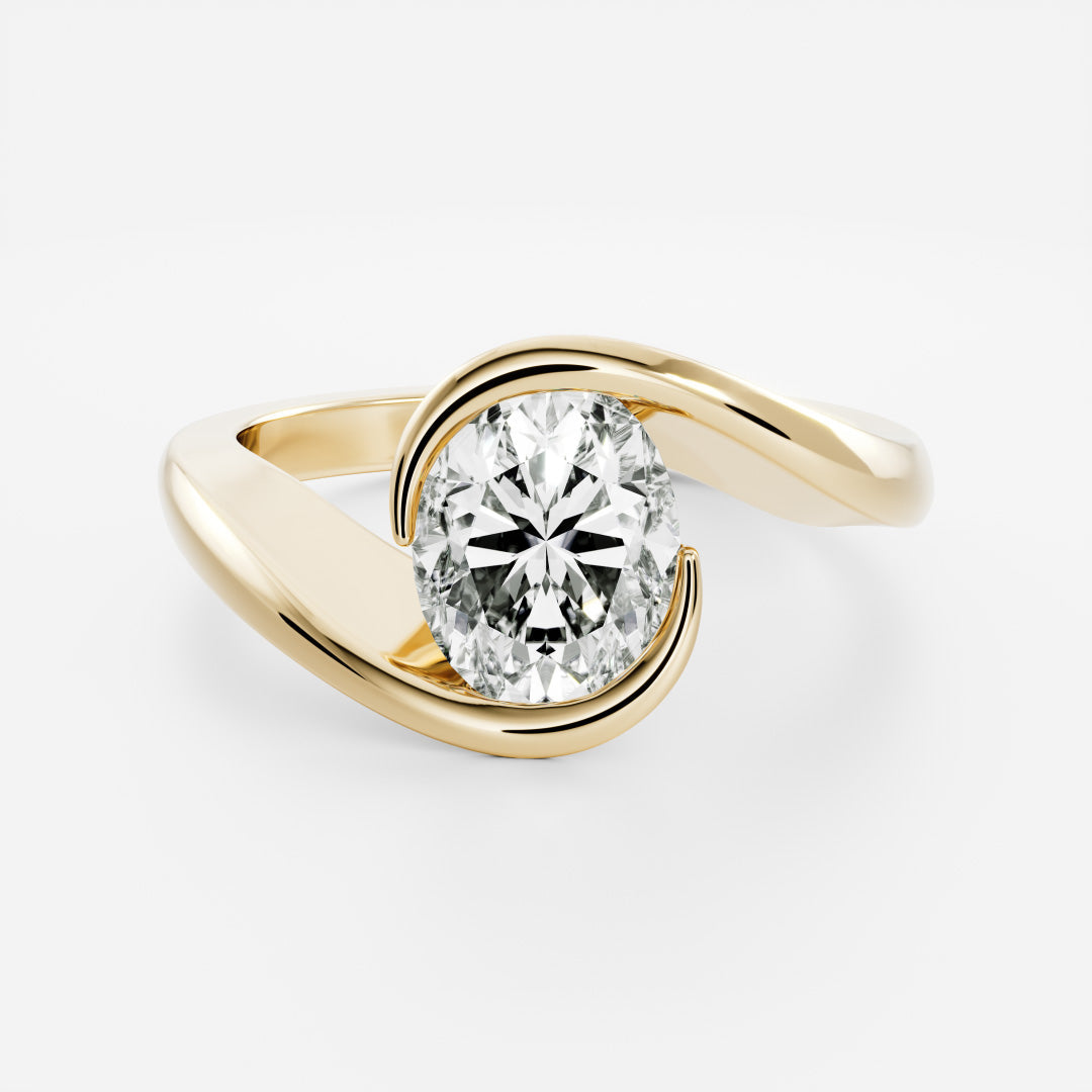 Solitaire-Oval Lab Grown Diamond Engagement Ring