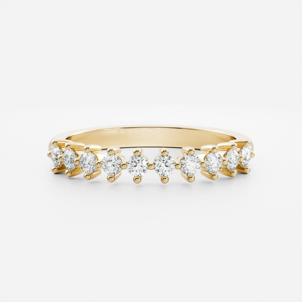 Half Eternity- 0.21 CT Round Moissanite Wedding Band