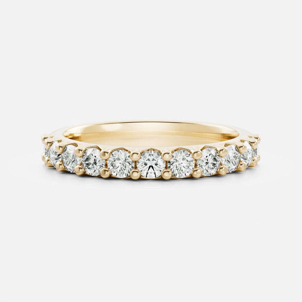 Half Eternity- 0.20 CT Oval Moissanite Wedding Band