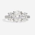 Three Stone-1.5 CT Oval Lab Grown Diamond Engagement Ring