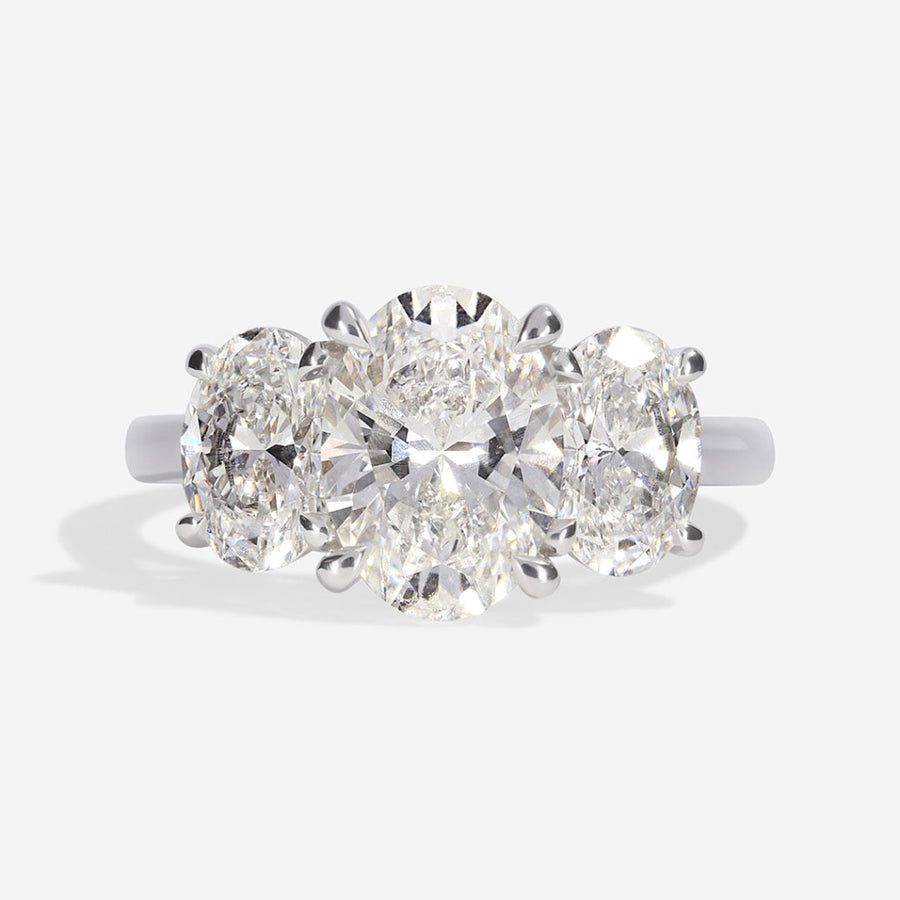 Three Stone-2.0 CT Oval Lab Grown Diamond Engagement Ring