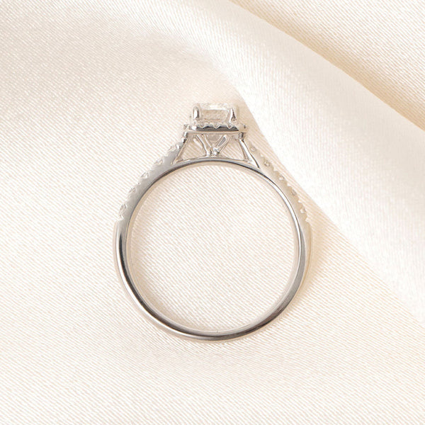 Halo-0.80 CT Emerald Lab Grown Diamond Engagement Ring - Halo-0.80 CT Emerald Lab Grown Diamond Engagement Ring