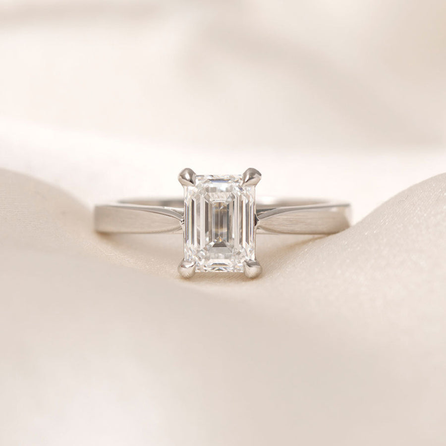 Solitaire-1.5 CT Emerald Lab Grown Diamond Engagement Ring