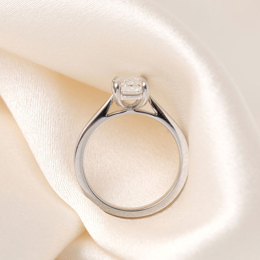 Solitaire-1.5 CT Emerald Lab Grown Diamond Engagement Ring