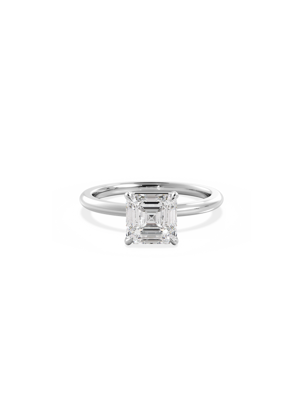 Solitaire-Asscher Lab Grown Diamond Engagement Ring - Solitaire-Oval Lab Grown Diamond Engagement Ring