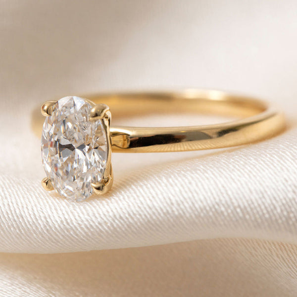 Solitaire-1.0 CT Oval Lab Grown Diamond Engagement Ring - Solitaire-1.0 CT Oval Lab Grown Diamond Engagement Ring