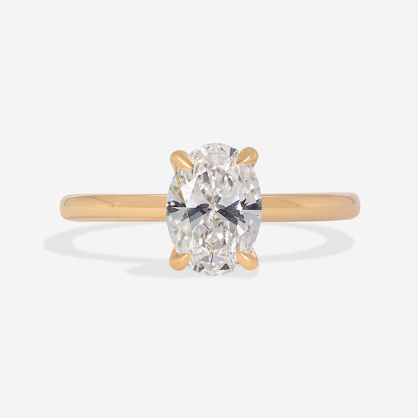 Solitaire-1.0 CT Oval Lab Grown Diamond Engagement Ring - Solitaire-1.0 CT Oval Lab Grown Diamond Engagement Ring