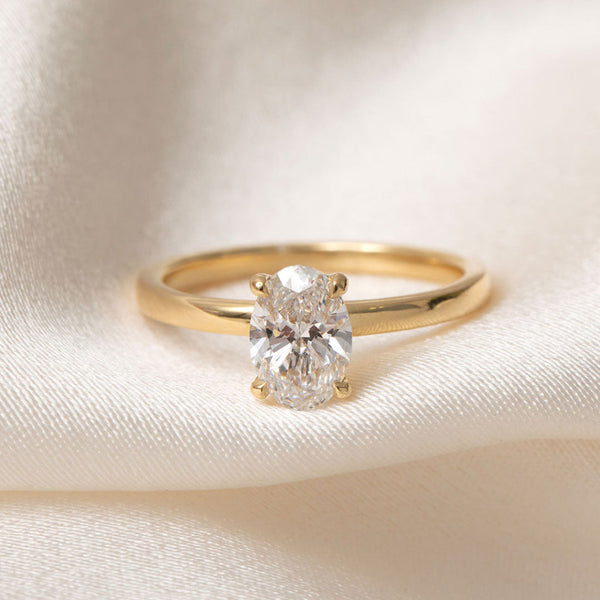 Solitaire-1.0 CT Oval Lab Grown Diamond Engagement Ring - Solitaire-1.0 CT Oval Lab Grown Diamond Engagement Ring