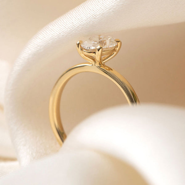 Solitaire-1.0 CT Oval Lab Grown Diamond Engagement Ring - Solitaire-1.0 CT Oval Lab Grown Diamond Engagement Ring