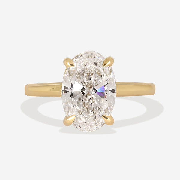 Solitaire-2.5 CT Oval Lab Grown Diamond Engagement Ring - Solitaire-2.5 CT Oval Lab Grown Diamond Engagement Ring