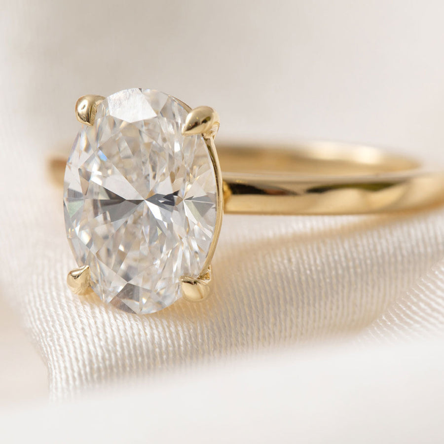 Solitaire-2.5 CT Oval Lab Grown Diamond Engagement Ring