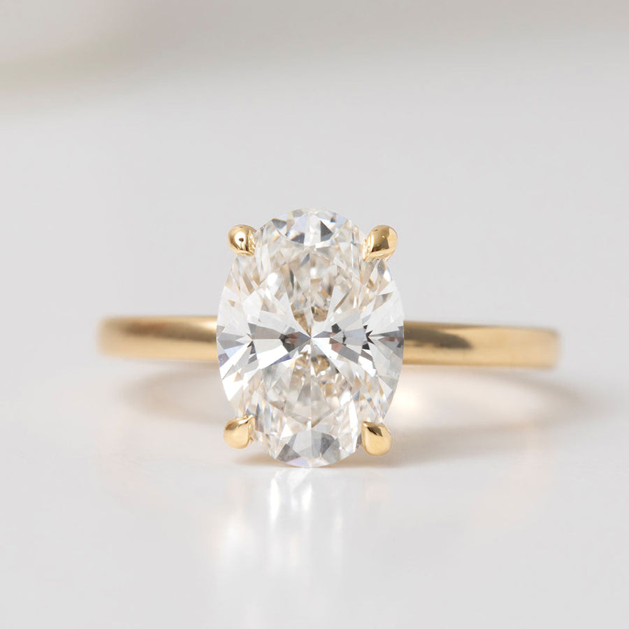 Solitaire-2.5 CT Oval Lab Grown Diamond Engagement Ring