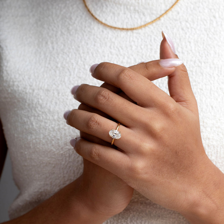 Solitaire-2.0 CT Oval Lab Grown Diamond Engagement Ring