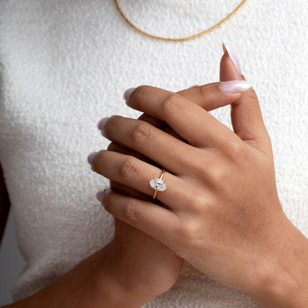 Solitaire-2.0 CT Oval Lab Grown Diamond Engagement Ring - Solitaire-2.0 CT Oval Lab Grown Diamond Engagement Ring